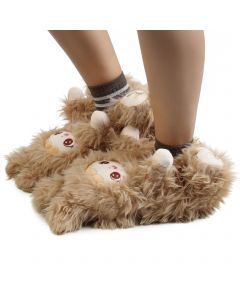 Doll Fuzzy Slippers  Tan