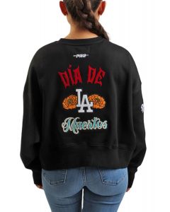 LA Dodgers DÃa De Muertos Cropped Crewneck Black