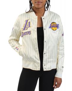 Lakers Retro Pinstripe Jacket off-white
