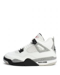 Grade-School Air Jordan 4 Retro Summit White/Fire Red-Cement Grey-Black