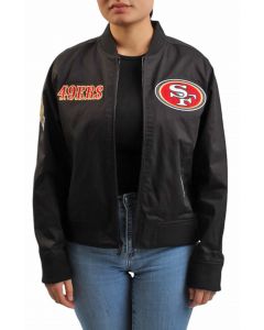 NFL San Francisco 49ers Varsity Jacket  Black