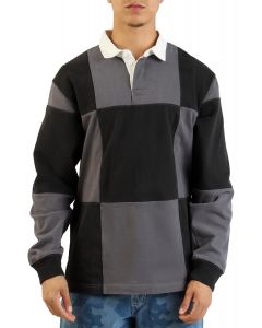 Grant Checkerboard Rugby Knit  Black