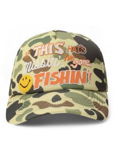 Smiley Camo Trucker Hat Green/Camo
