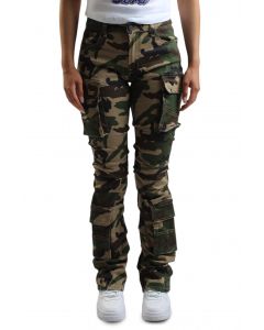 Camo Mid Rise Stacked Jeans Camo Green