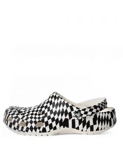 Classic Warped Checker Clog White/Black