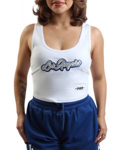 MLB Los Angeles Dodgers Fitted Tank Top  White