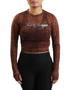 LEOPARD CRYSTAL LONG SLEEVE TOP Leopard