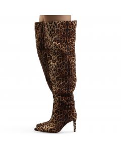 Adventurous Leopard Thigh High Boot  Brown
