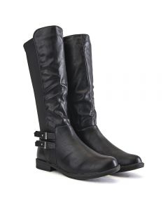 Kids Leather Boot Montesori-03K Black