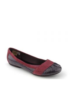 Polka Dot Dress Flat Wine