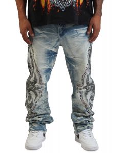 SMOKE RISE Gradient Wash Jeans JP25512SK-KBLUE - Shiekh