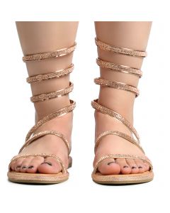 Zoe-2 Wrap Around Sandal  Rose gold