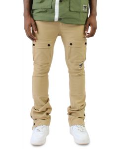 Verde Men's premium twill cargo pant with multi functional pockets Khaki Brune