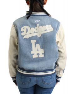 Los Angeles Dodgers Denim Varsity Jacket  Denim