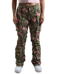 Blossom Mid Rise Stacked Jean Camo