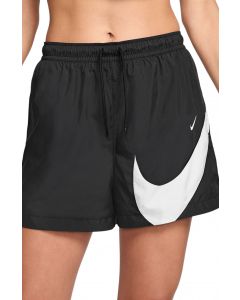Women's Mid-Rise 5" Woven Logo Shorts Black/White