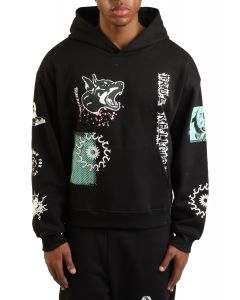 Graphic Logo Boxy Hoodie  Black