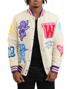 Cherub Rock Varsity Jacket Cream