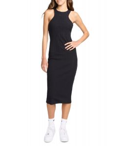 Sportswear Chill Knit Slim Sleeveless Ribbed Midi Dress Black