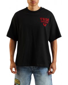 関税込み♪【TRUE RELIGION】DENIM グローブ ロゴ ★ Tシャツ TRUE RELIGION Flocked Logo Oversized T-Shirt 109297-1001