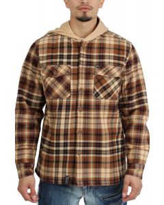 Sherpa Hooded Flannel  Bison