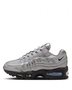 Grade-School Air Max 95 SE LTR Metallic Silver/Black-Black