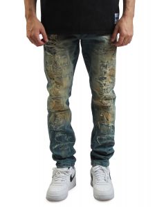Sean Ripped Slim Jeans Desert Blue