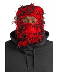 Frayed Ski Mask Black/Red
