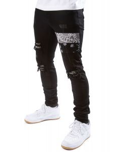 Sirius Paisley Jeans Black