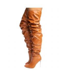 brown boots thigh high