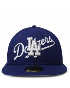 MLB Los Angeles Dodgers Overlap Logo 5950 Fitted Hat  Royal Blue
