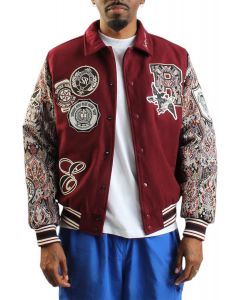 Tapestry Sleeve Jacket Wine