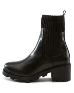 Leema-7 Knit Collared Bootie Black