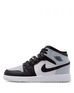 Grade-School Air Jordan 1 Mid Black/Black-Aura-Squadron Blue