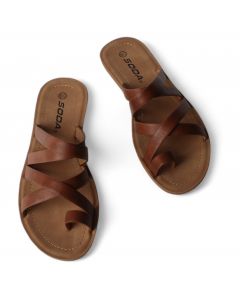 Isabel Flat Sandal  Cognac