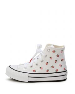 Pre-School Chuck Taylor All Star EVA Lift Platform Embroidered Strawberries White/Soft Red/Watermelon Pink