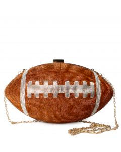 Rhinestone Football Purse  Camel