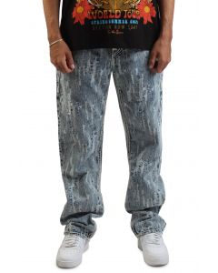 Distressed Jacquard Ricky Rope Pants  City Lights Light Wash