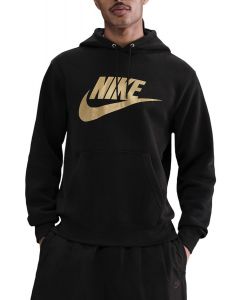 Sportswear Club Fleece Pullover Hoodie Black/Metallic Gold