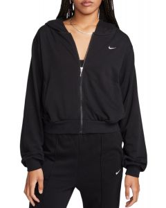  Loose Full-Zip French Terry Hoodie BLACK/SAIL