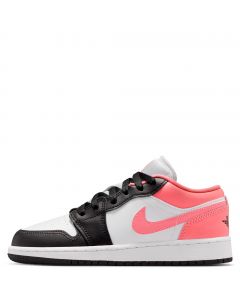 Grade-School Air Jordan 1 Low Black/Pink Gaze-White