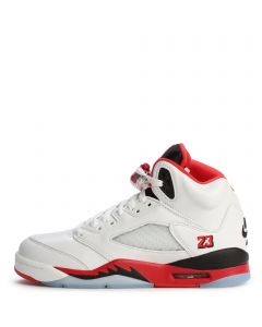 Grade-School Air Jordan 5 Retro "Fire Red White/Fire Red-Black