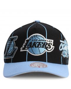 NBA Los Angeles Lakers Striped Pro Crown Snapback Black/Blue