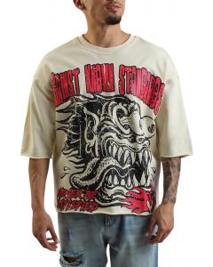 Stay Hungry French Terry Cropped Shirt Natural