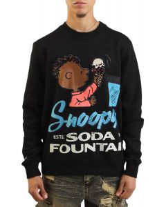 Snoopy Soda Fountain Crewneck Black