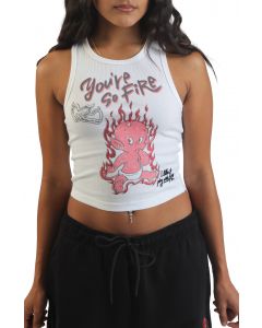 Hot Stuff Tank Top  White