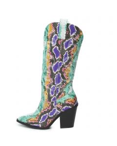 Samara-1 Mid High Cowboy Boot Multi Snake