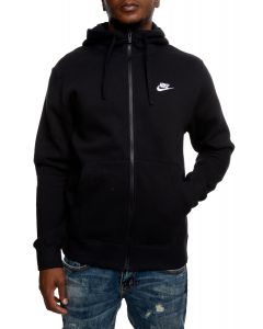 Sportswear Club Fleece Zip-Up Hoodie Black/White