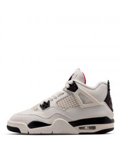 Grade-School Air Jordan 4 Retro "Flight Club Sail/Black-University Red