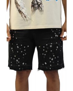 HUDSON Studded Side Panel Shorts 644-MED - Shiekh